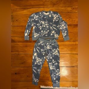 SUMMERSALT Matching Pajama Set, Blue Tie Dye Pattern